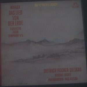 Mahler Das Lied Von Der Erde Fischer-Dieskau Dickie Kletzki Angel 2 LP Box EX