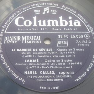 Maria Callas – Airs D’Opéras  Columbia – FC 25059 10″ France LP