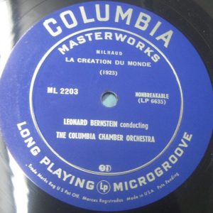 Milhaud ‎– La Creation Copland – El Salon Bernstein Columbia ‎ ML 2203 LP 10″