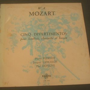 Mozart 5 Divertimentos Pierlot Lancelot Hongne Erato LDE 3086 ED1 LP RARE