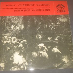 Mozart Clarinet Quintet  Italian Quartet / De Bavier  DECCA  ACL 47 LP 1959 EX