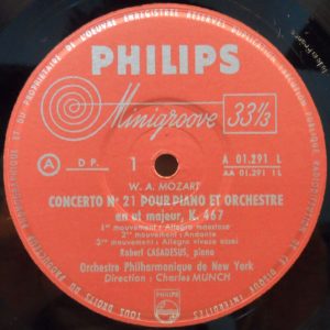 Mozart – Concerto For Piano and Orchestra K. 467 & 595 CASADEUS Philips 01.291