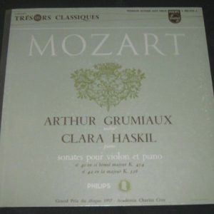 Mozart  Violin / Piano Sonatas GRUMIAUX / HASKIL Philips L 00.338 L lp