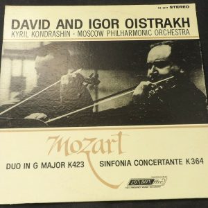 Mozart duo in G Sinfonia Concertante Oistrakh Kondrashin London CS 6377 LP