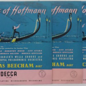 Offenbach – The Tales Of Hoffmann 3 LP Set Bond Ayers Beecham Decca LXT 2582-4