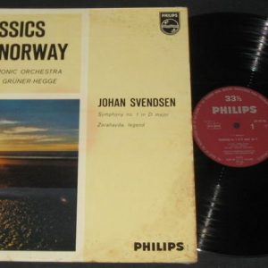 PHILIPS A 631 097 L  Svendsen Symphony No. l , Zorahayda  GRUNER-HEGGE