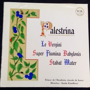Palestrina Le Vergini Super Flumina Stabat Mater Camillucci VOX  PL 9740 LP 1958