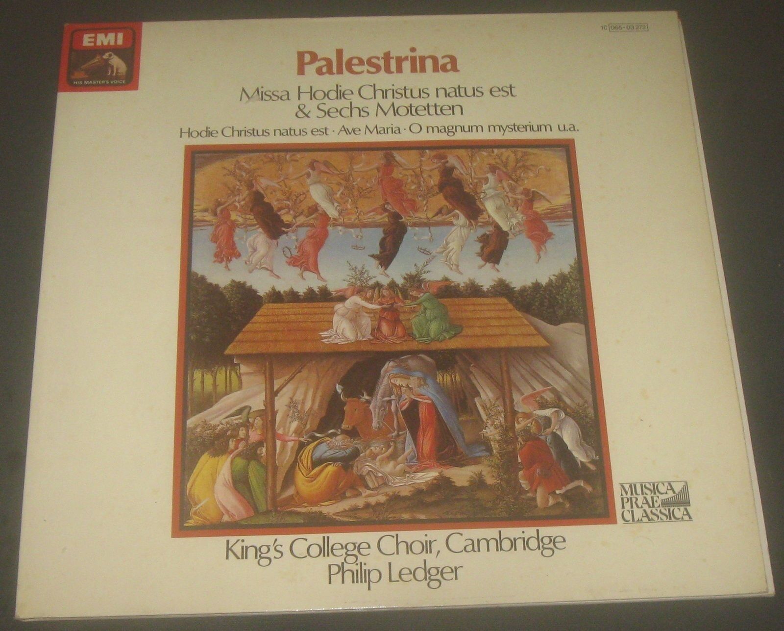 Palestrina Missa Hodie Christus Natus Est & Sechs Motetten Philip Ledger EMI LP