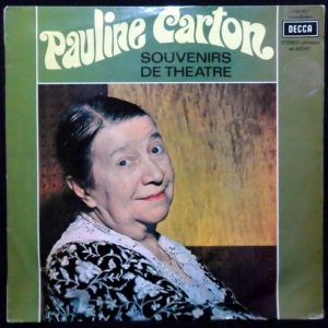 Pauline CARTON – Souvenirs De Theatre LP Théâtres de Carton DECCA Stereo France