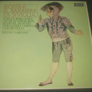 Rossini, Il Barbiere di Siviglia Berganza Varviso Decca SET 285-7 3 LP Box EX