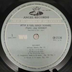 Schubert Piano for 4 Hands Schnabel , Ulrich Schnabel  EMI ANGEL GR 2136 lp