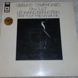 Sibelius Symphony 3 & 7  Bernstein New York Philharmonic CBS 72686 England lp EX