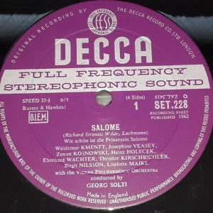 Strauss – Salome Nilsson Wachter  Solti  Decca SET 228-9 2 LP Box 1st Press ED1