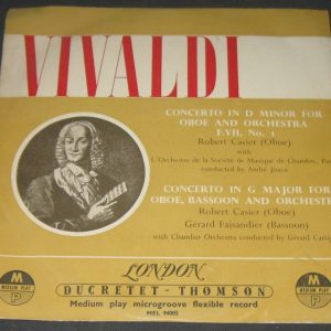 VIVALDI – Oboe , Bassoon Concerto CASIER , FAISANDIER  London 10″ lp 50’s RARE