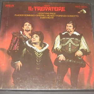 Verdi – Il Trovatore Price  Domingo Mehta RCA LSC 6194 3 LP Box USA 1970 EX