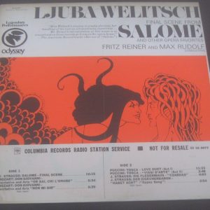 Welitsch / Reiner / Rudolf Don Giovanni Salome Tosca Etc Odyssey Demo LP EX