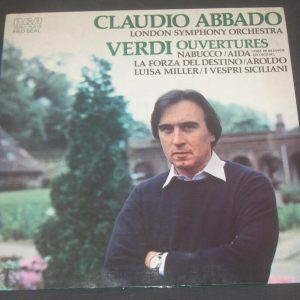 Abbado – Verdi Overtures : Nabucco Aida La Forza del Destino etc RCA RL 31378 lp