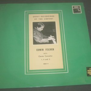 BACH CONCERTOS FOR CLAVIER EDWIN FISCHER HMV COLH 15 lp