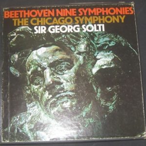 BEETHOVEN Nine Symphonies SOLTI 9 LP Box Set London 705667 Booklet EX