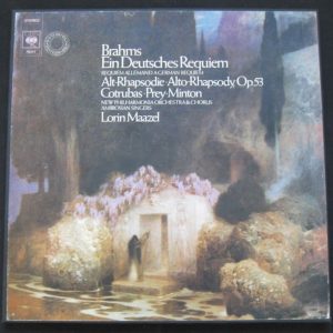 BRAHMS A German Requiem , Alto Rhapsody . Lorin Maazel Cbs 2 lp Box