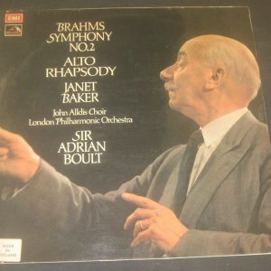 BRAHMS Symphony No. 2 / Alto Rhapsody Janet Baker Adrian Boult EMI ASD 2746 LP