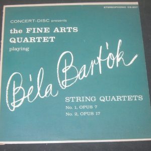 Bartok String Quartets No. 1 / 2 Fine Arts Quartet Concert-Disc CS-207 lp