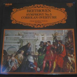 Beethoven – Symphony no. 5 Coriolan Overture FRITZ REINER RCA Camden CCV 5023 lp