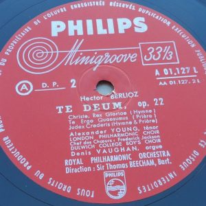Berlioz ?? Te Deum Op. 22 Thomas Beecham Philips ? A 01.127 L lp EX