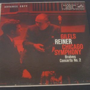 Brahms Concerto No. 2  Reiner / Gilels RCA  LM-2219 LP 1958 ADVANCE COPY