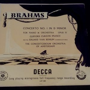 Brahms Piano Concerto No. 1 van Beinum / Curzon  Decca ‎LXT 2825 LP 50’s