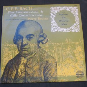 C.P.E. BACH Flute / Cello Concerto .Rampal , Bex , Boulez . ORYX lp