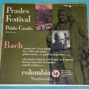 Casals – Bach Sonata Baumgartner , Serkin Columbia ML 4350 6 Eye LP