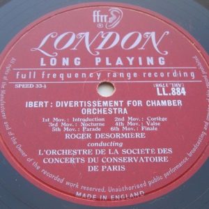 DESORMIERE – Chopin : Les Sylphides / Ibert : Divertissement London LL 884 lp