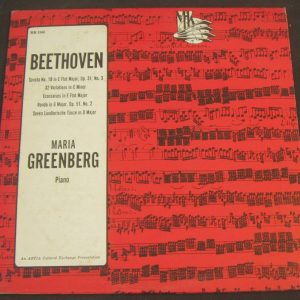 GREENBERG : Beethoven – Sonata No. 18 , 32 Veriation , ETC MK 1568 lp USSR Rare