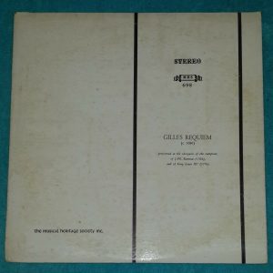 Gilles Requiem   Louis Fremaux   MHS 698 USA LP EX