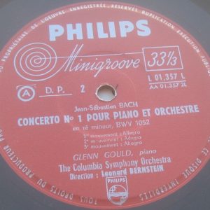 Glenn Gould / Bernstein – Beethoven / Bach Piano Concerto Philips L 01.357 L lp