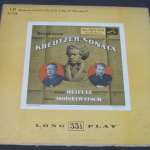 HEIFETZ / MOISEIWITSCH – Beethoven Violin Sonata Kreutzer RCA LM 1193 lp 50’s