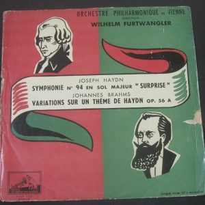 Haydn Symphony No. 94 Brahms Variations on a Theme Furtwangler HMV FALP 188 lp