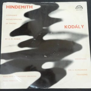 Hindemith Symphonic Metamorphoses Kodaly ‎Variations Hungarian Supraphon lp ex