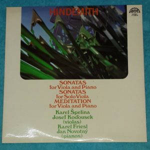 Hindemith ‎– Viola And Piano Sonatas Novotny Spelina  Supraphon 2 LP EX