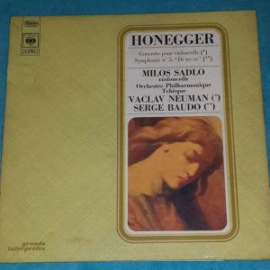 Honegger – Cello Concerto , Symphony No.5 Sadlo Baudo Neumann  CBS S 75863 LP
