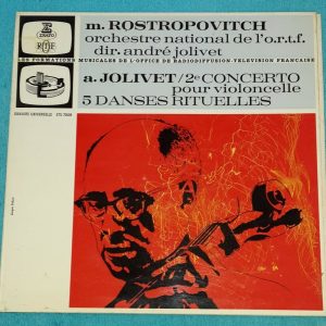 Jolivet : 2 Concerto for Cello 5 Ritual Dances Rostropovich Erato STU 70509 LP