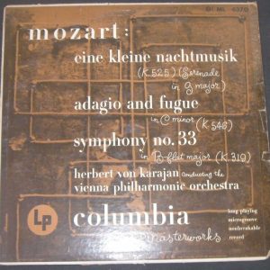 KARAJAN – Mozart Eine Kleine Nachtmusic Columbia ML 4370 ED1 1951 lp