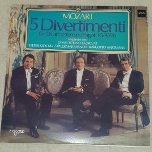 Mozart 5 Divertimenti for Clarinet & Bassoon Consortium Classicum ACANTA 2 LP