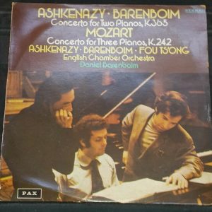 Mozart Concerto For 2/3 Pianos Ashkenazy Ts’Ongl Barenboim PAX LP (SXL 6716)