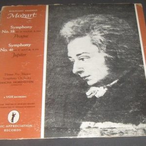 Mozart Symphony 38 & 41 Horenstein + 10″ analys  Music Appreciation Records 57
