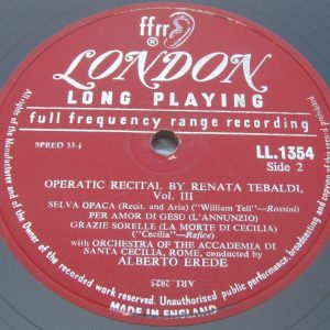 Renata Tebaldi  – Operatic Recital london FFrr LL 1354 lp
