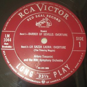 Rossini Overtures – Toscanini RCA LM 1044 USA 50’s lp