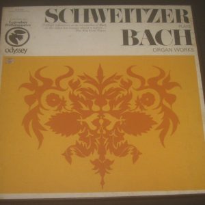 Schweitzer Plays Bach Organ Works Columbia/Odyssey 32-28-0003 2 LP Box
