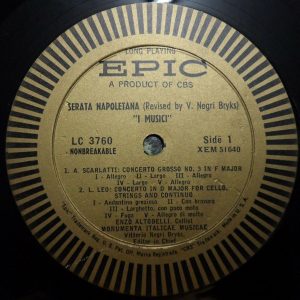 Serata Napoletana – I Musici Epic  LC 3760 lp ex ed1